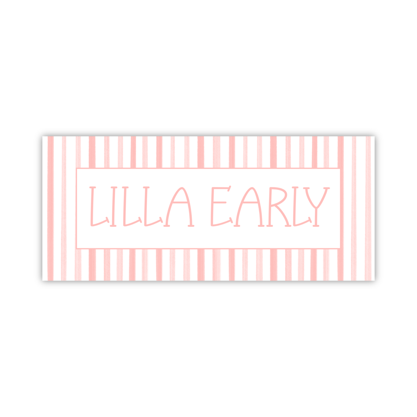 Water Resistant Name Labels - Pink Stripe
