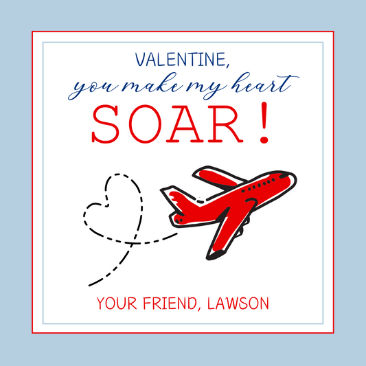 Airplane Valentine - Light Blue
