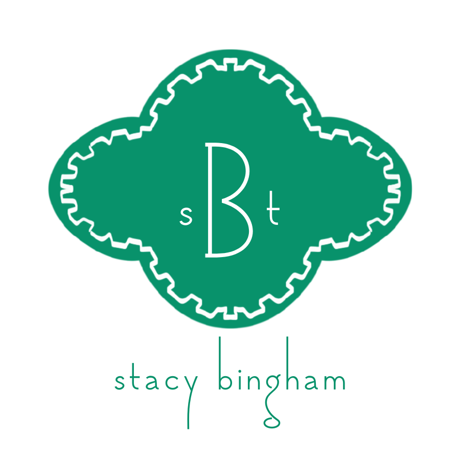 Green Medallion Monogram Calling Card