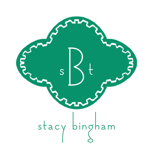 Green Medallion Monogram Calling Card