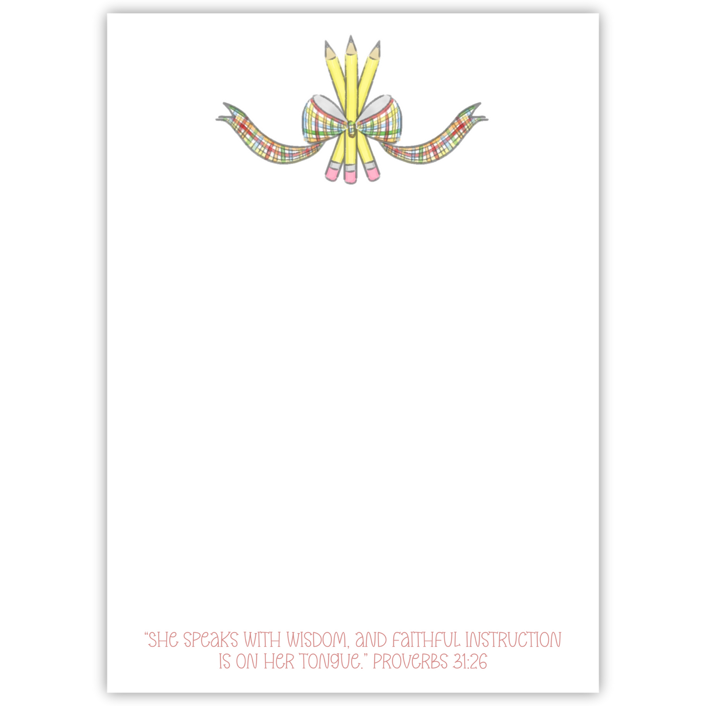 Pencils & Bow Psalm 31 Notepad