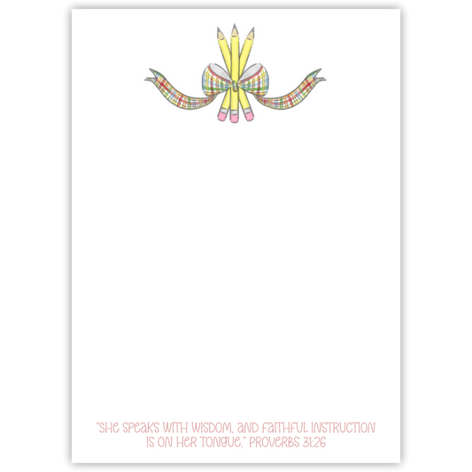 Pencils & Bow Psalm 31 Notepad