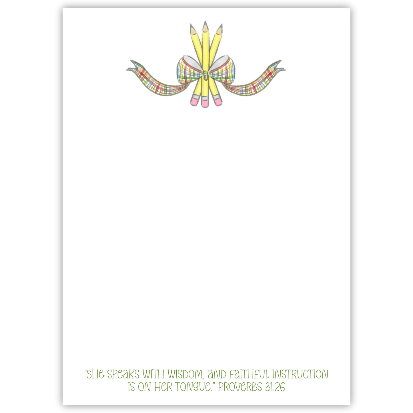 Pencils & Bow Psalm 31 Notepad