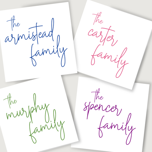 Fun Script Family Calling Card