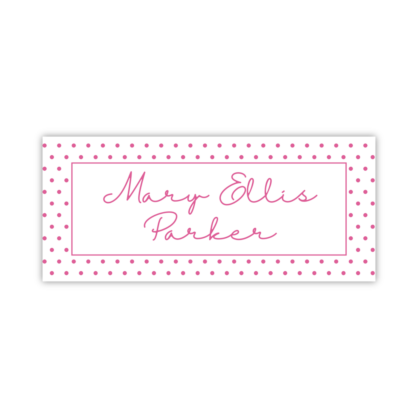 Water Resistant Name Labels - Dark Pink Polka Dots
