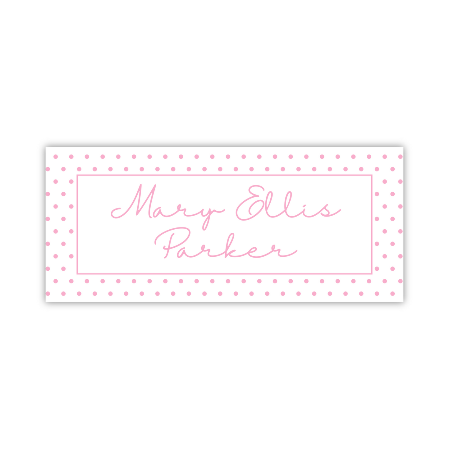 Water Resistant Name Labels - Light Pink Polka Dots