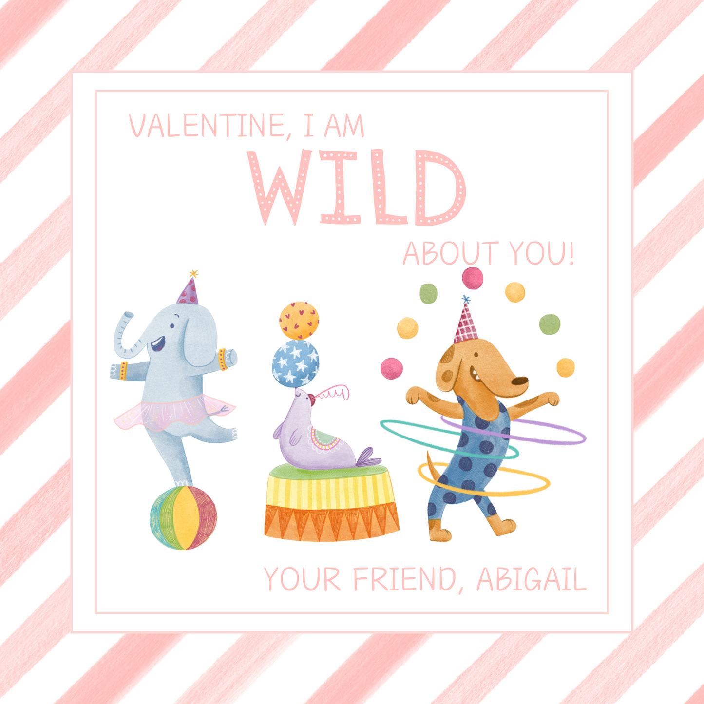 Wild About You Valentines - Pink