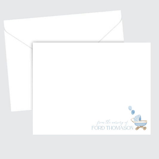 Pram Baby Boy Stationery Set