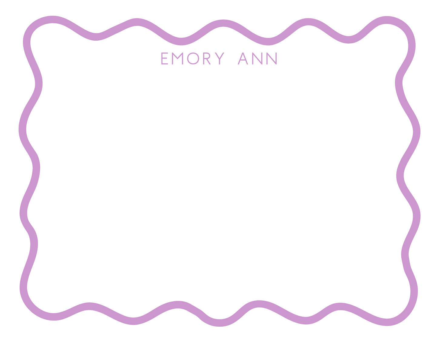 Wavy Border Stationery Set Purple