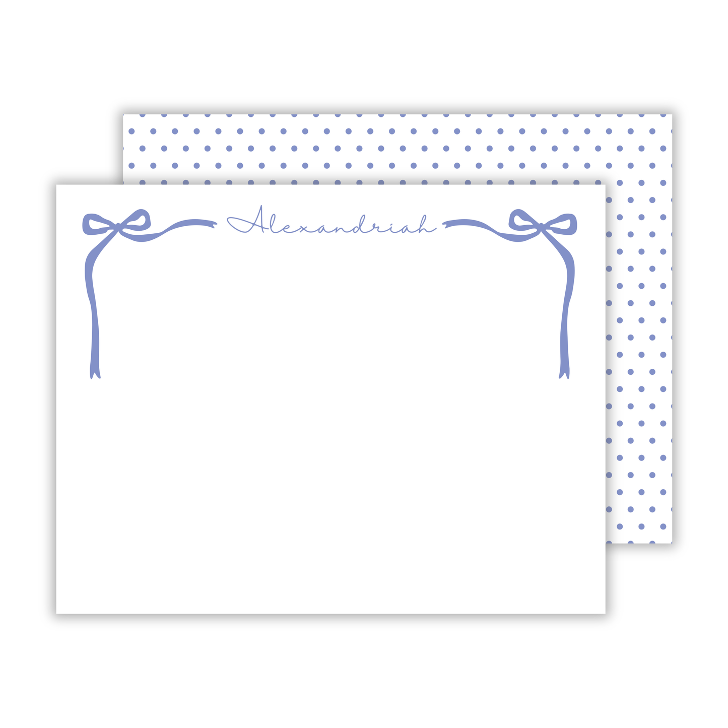 cute stationery for girls, bow stationery, polka dots, ShooFly Paper Co.