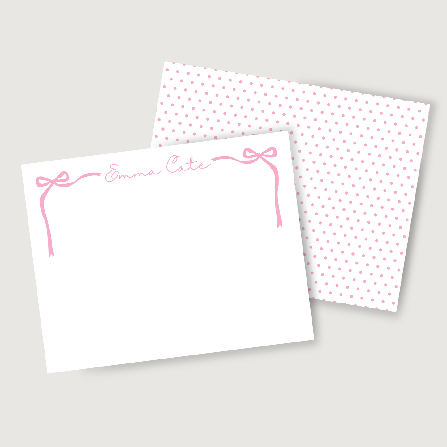 cute stationery for girls, bow stationery, polka dots, ShooFly Paper Co.