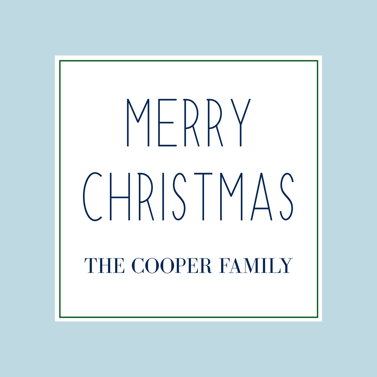 solid blue christmas gift tag from the bright baubles collections, ShooFly Paper Co. Auburn, Alabama