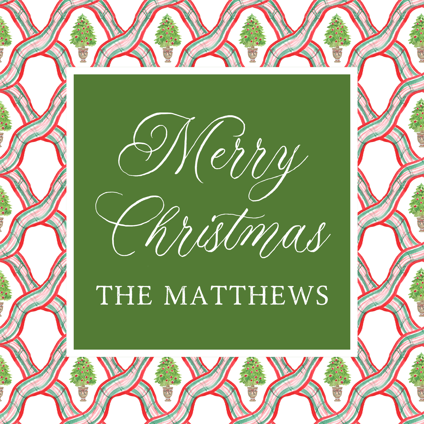 Festive Ribbon Square Gift Tag