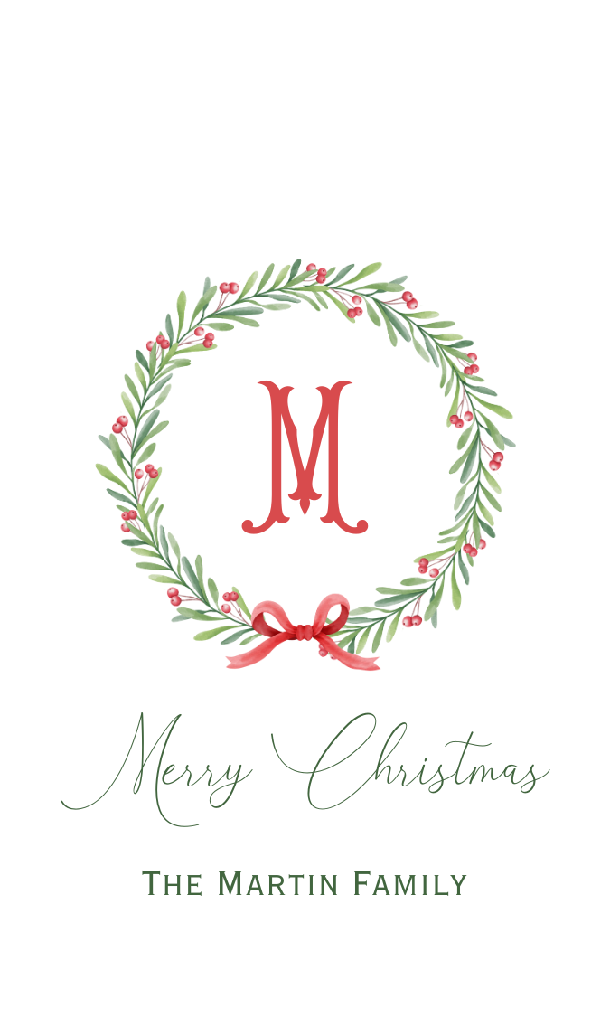 Wreath Christmas Gift Tag