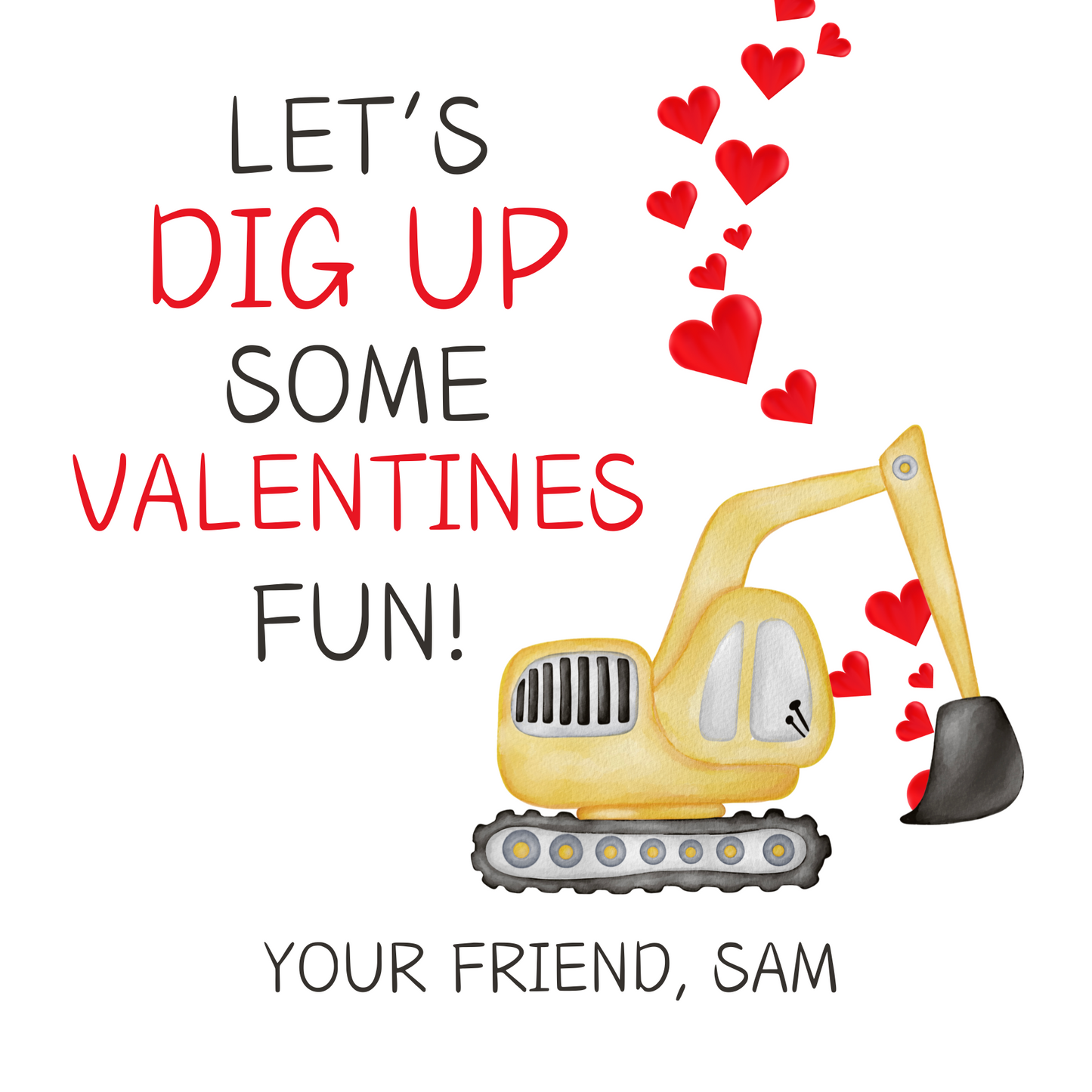Dig Up Some Fun Valentines Gift Tag