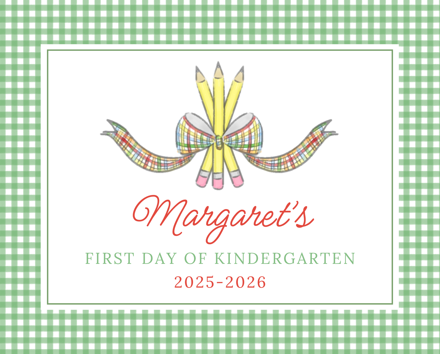 personalized sign for first day of school, ShooFly Paper Co. Auburn, Alabama