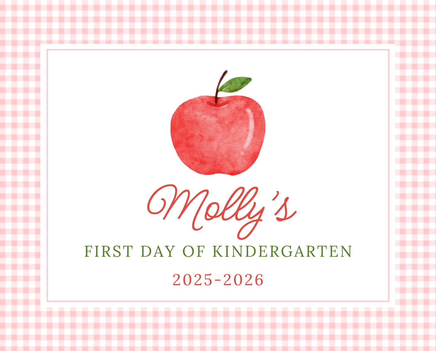 personalized sign for first day of school, ShooFly Paper Co. Auburn, Alabama