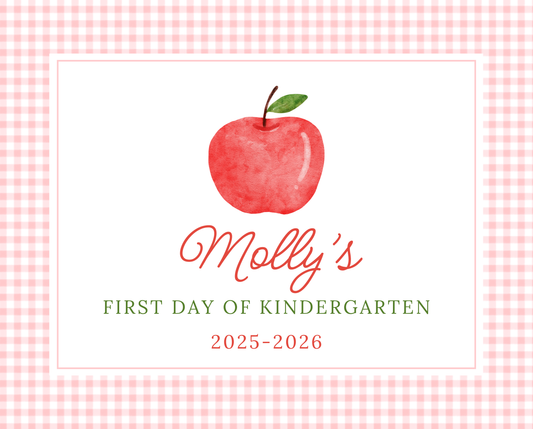 personalized sign for first day of school, ShooFly Paper Co. Auburn, Alabama
