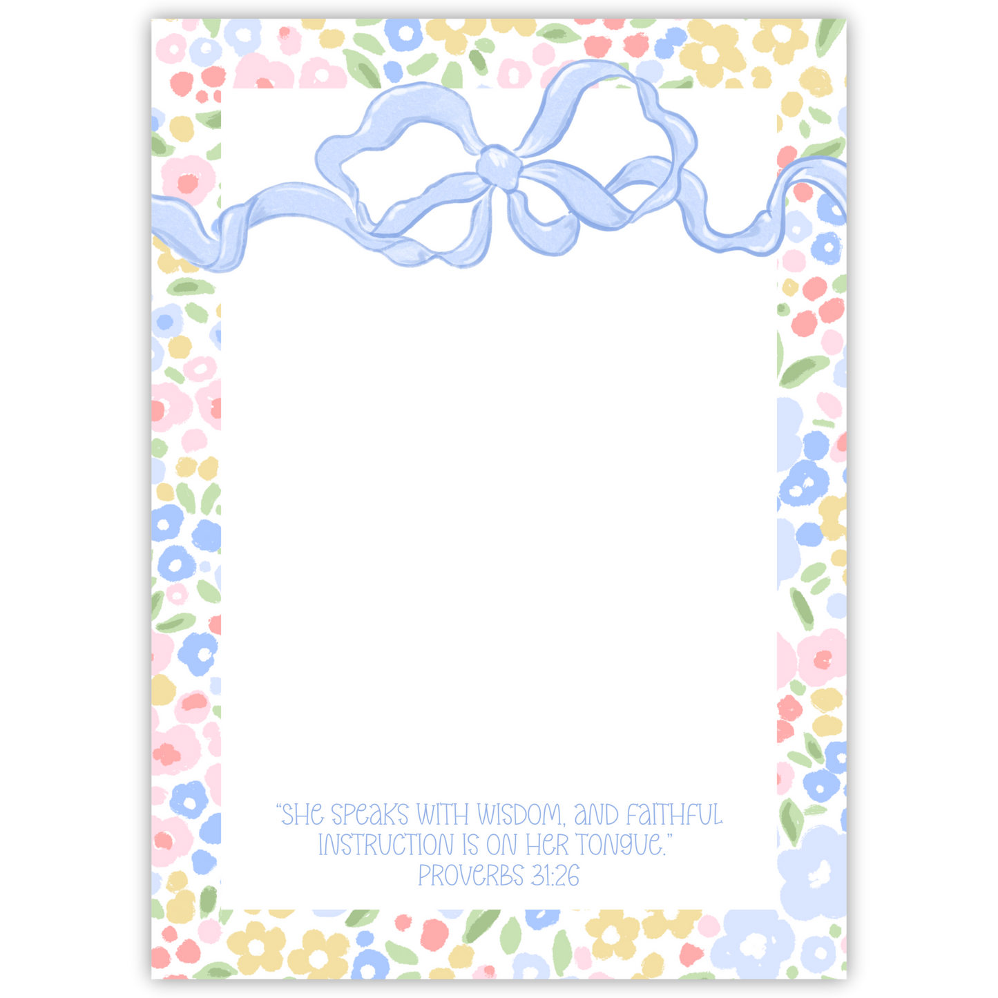 notepad with floral border & bow; ShooFly Paper Co. Auburn, Alabama
