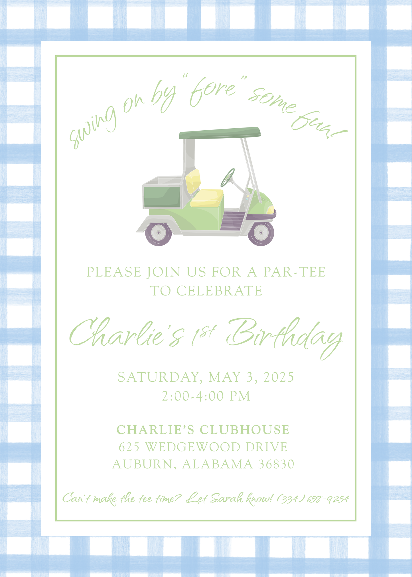 cute invitation for golf party ShooFly Paper Co.