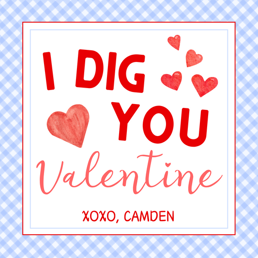I Dig You Valentines Gift Tag