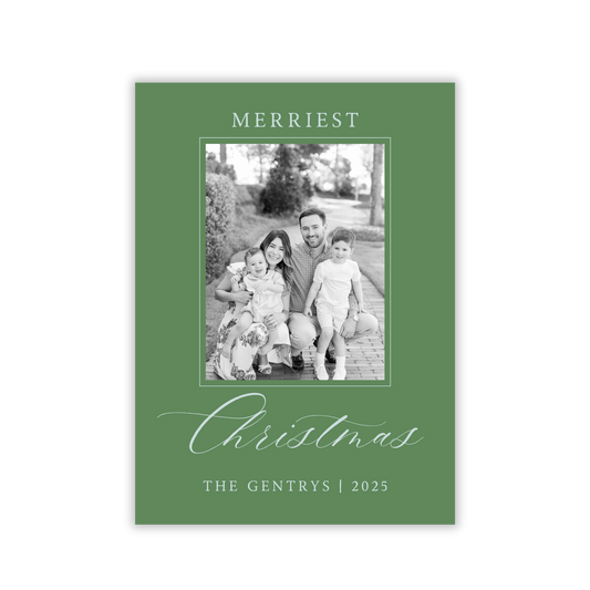 elegant and simple photo Christmas card, ShooFly Paper Co. Auburn, Alabama