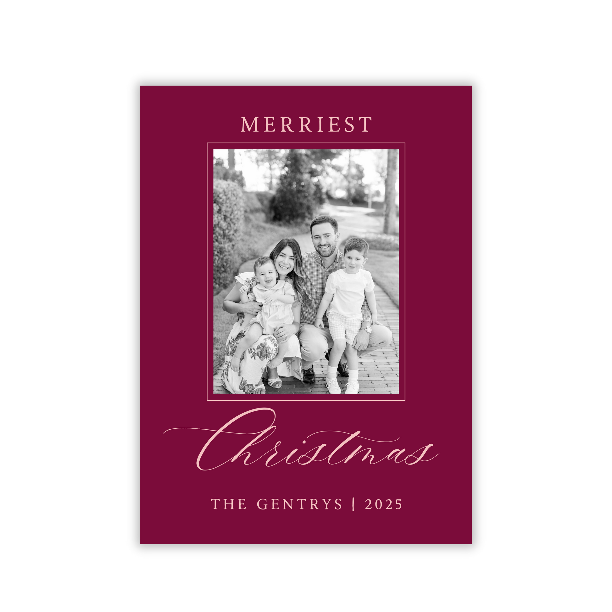 elegant and simple photo Christmas card, ShooFly Paper Co. Auburn, Alabama