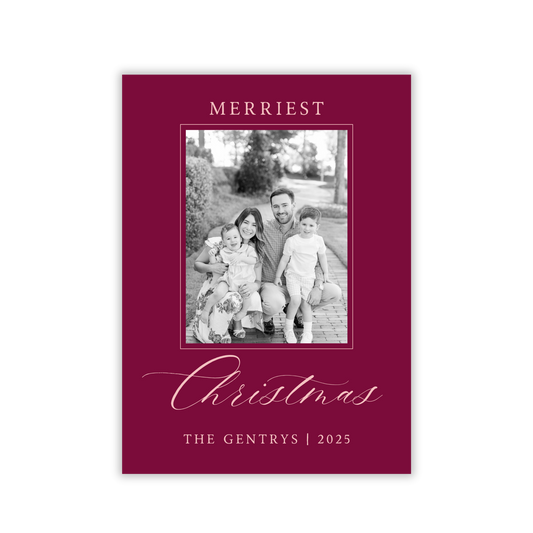 elegant and simple photo Christmas card, ShooFly Paper Co. Auburn, Alabama