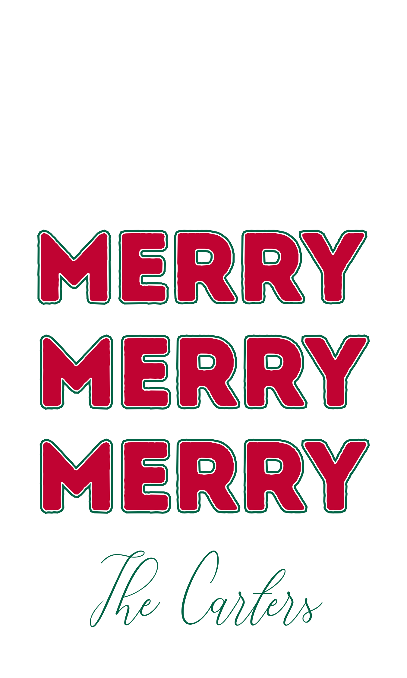 christmas gift tag, Merry Merry Merry, ShooFly Paper Co. Auburn, Alabama
