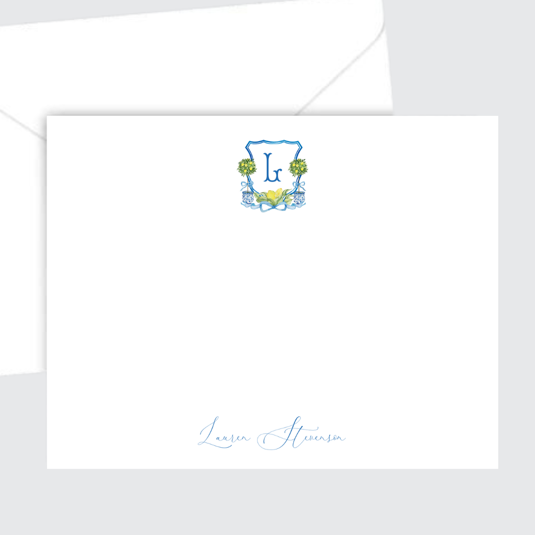 Lemon Chinoiserie Stationery Set
