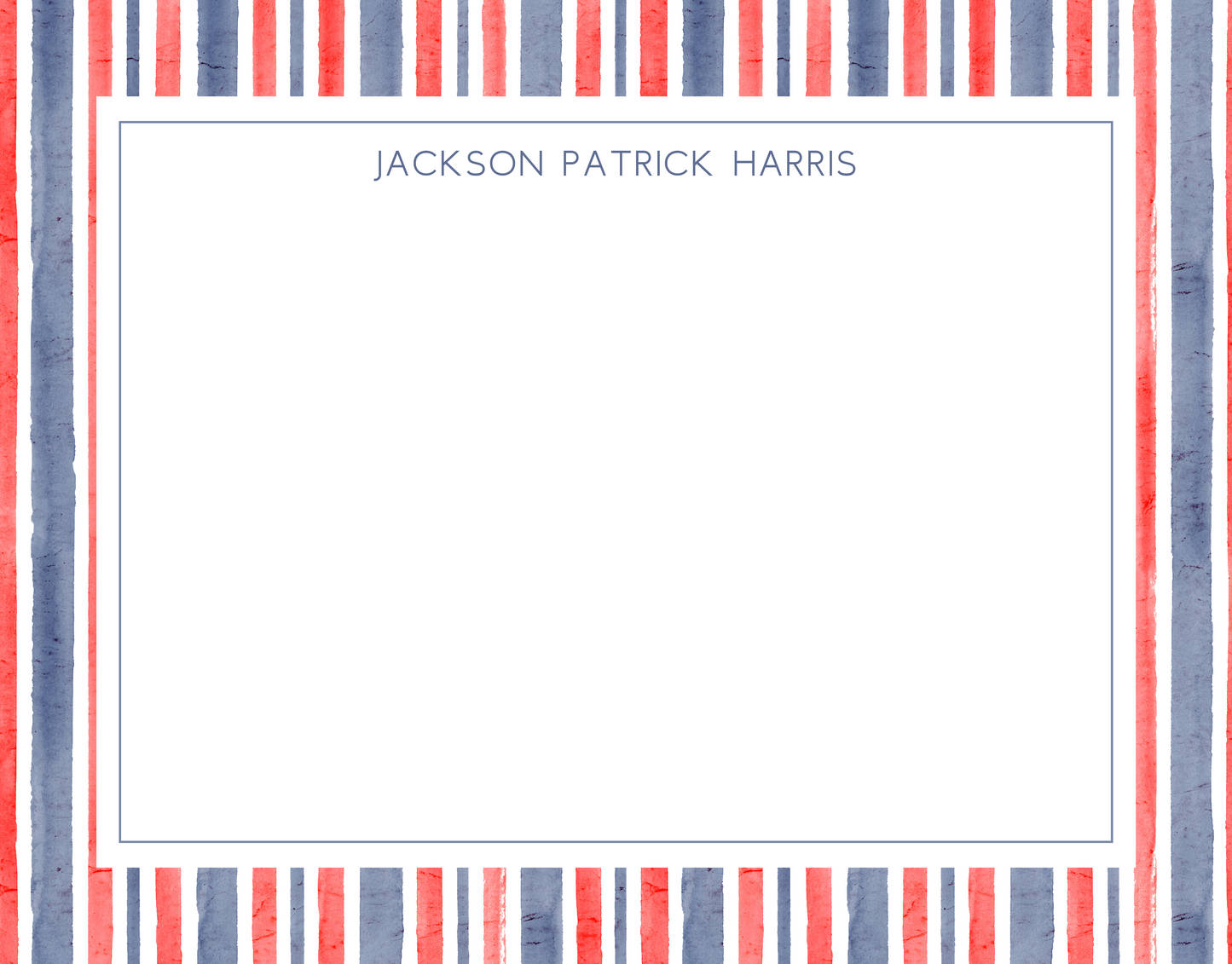 Red White & Blue Stripe Stationery Set