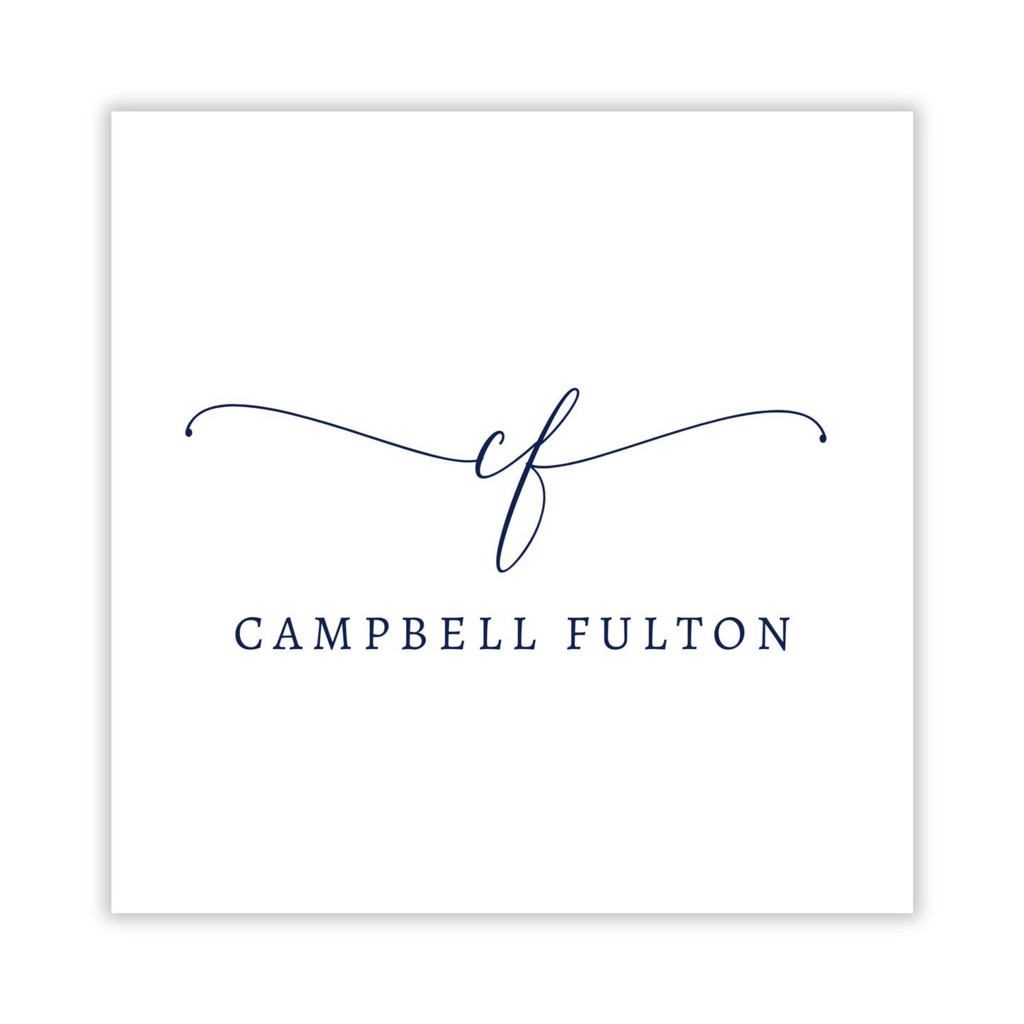 personalized gift tag with elegant script initials, ShooFly Paper Co. Auburn, Alabama