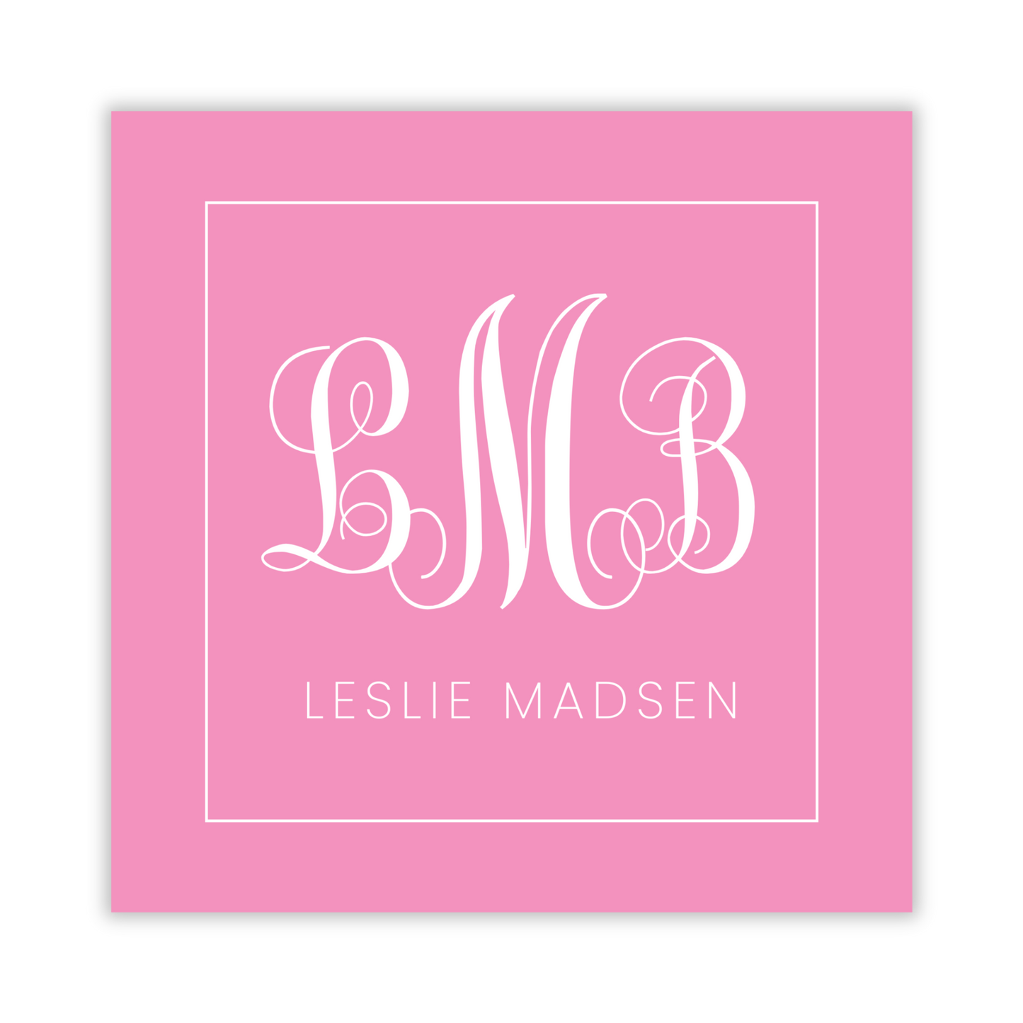personalized gift tag with traditional scroll monogram, ShooFly Paper Co. Auburn, Alabama