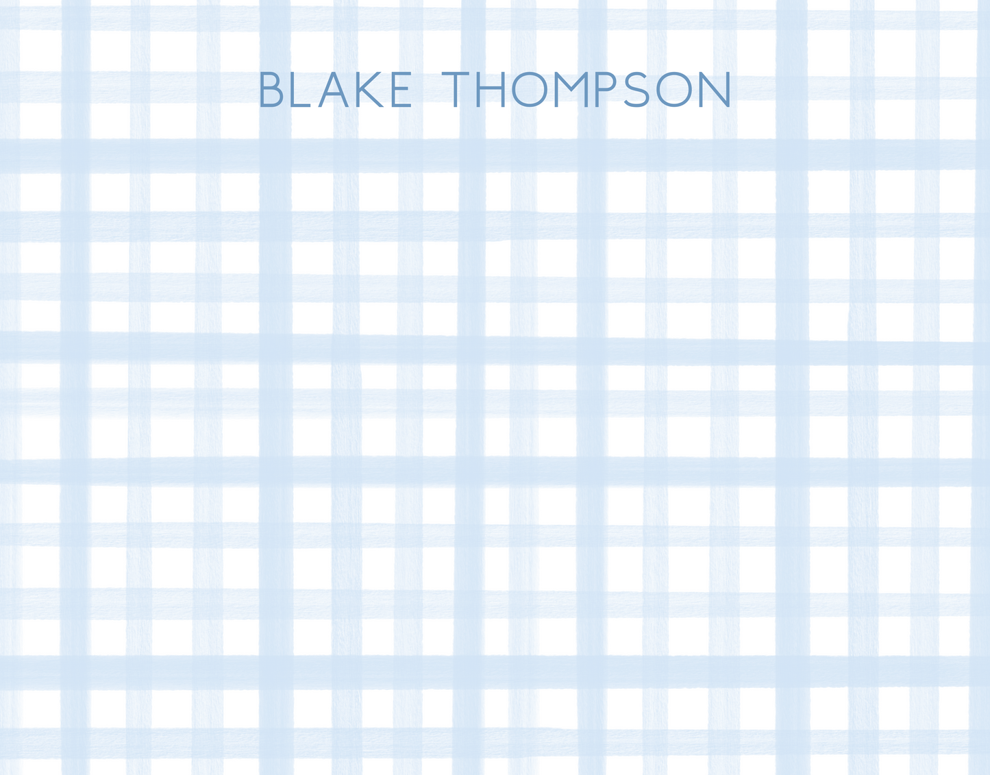 Blue Gingham Stationery Set