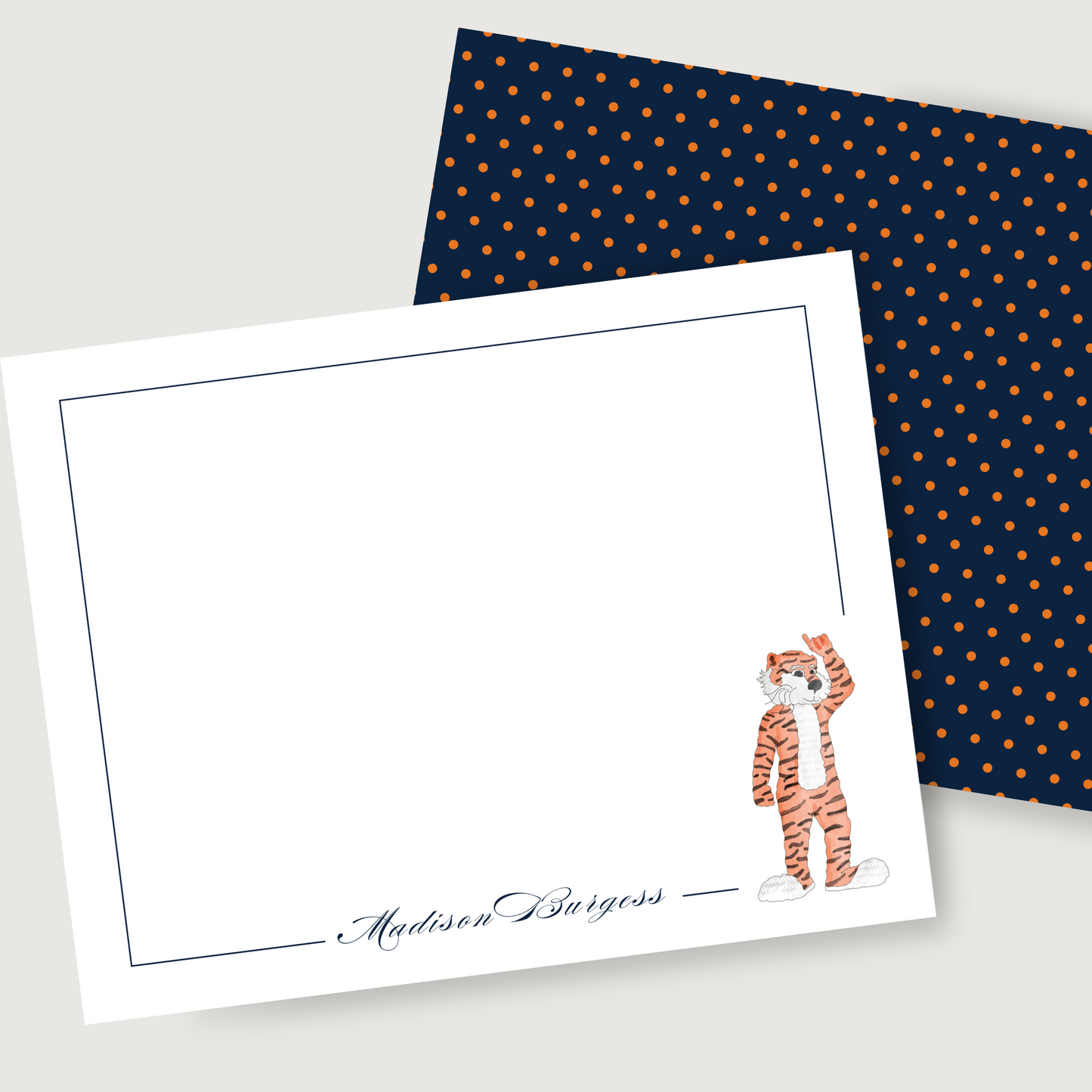 Tiger Notecard Set - Script Font