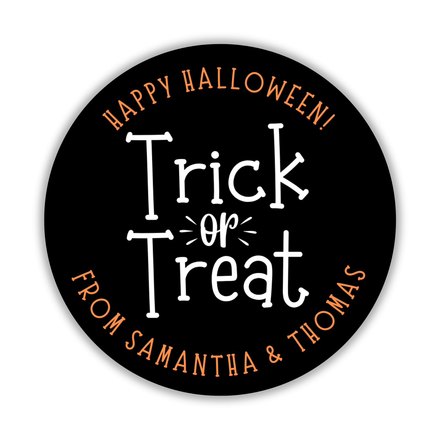 black round halloween gift tag, ShooFly Paper Co. Auburn, Alabama