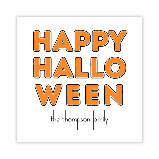 Happy Halloween Gift Tag - Orange & Black