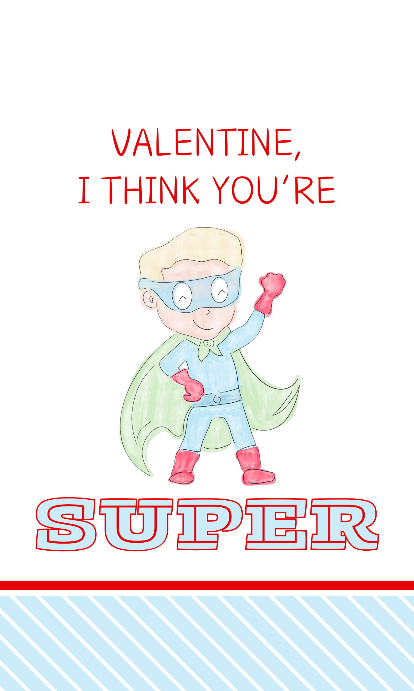Superhero Valentines Gift Tag