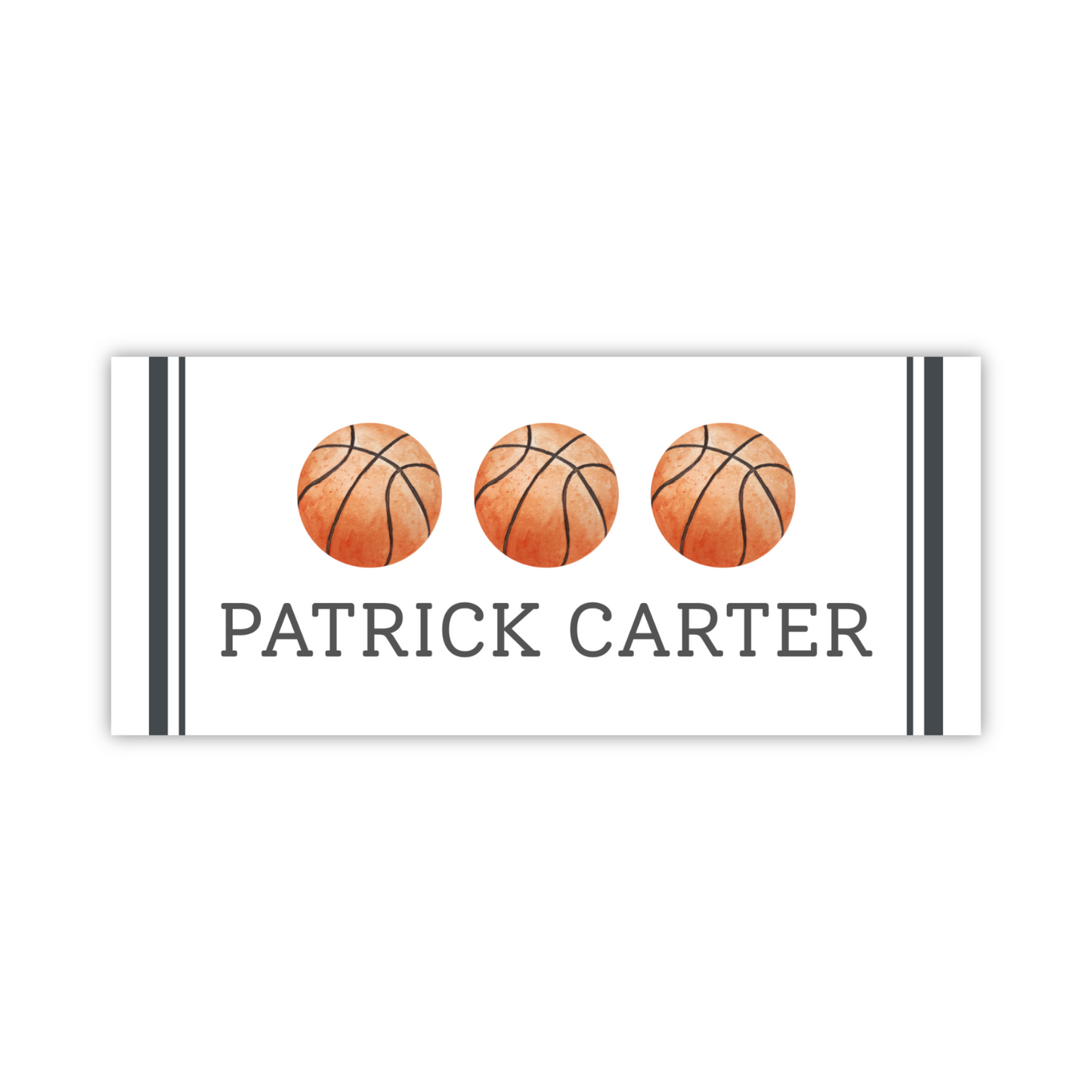 basketball name labels, waterproof stickers, waterproof labels, bottle labels for boy, ShooFly Paper Co.
