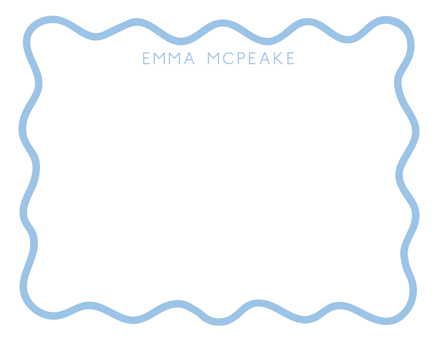 Wavy Border Stationery Set Blue