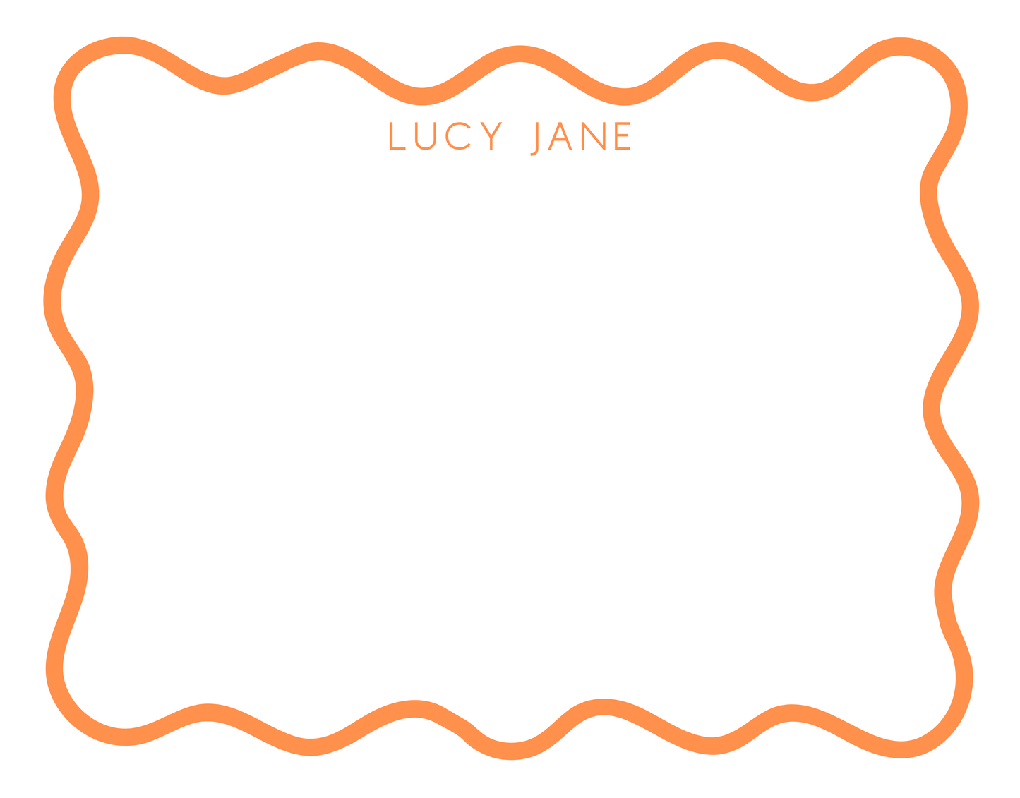 Wavy Border Stationery Set Orange