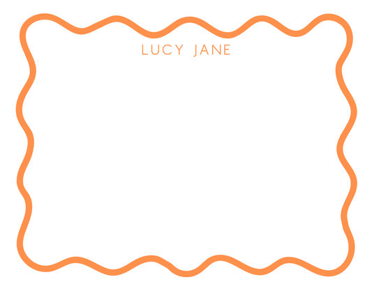 Wavy Border Stationery Set Orange