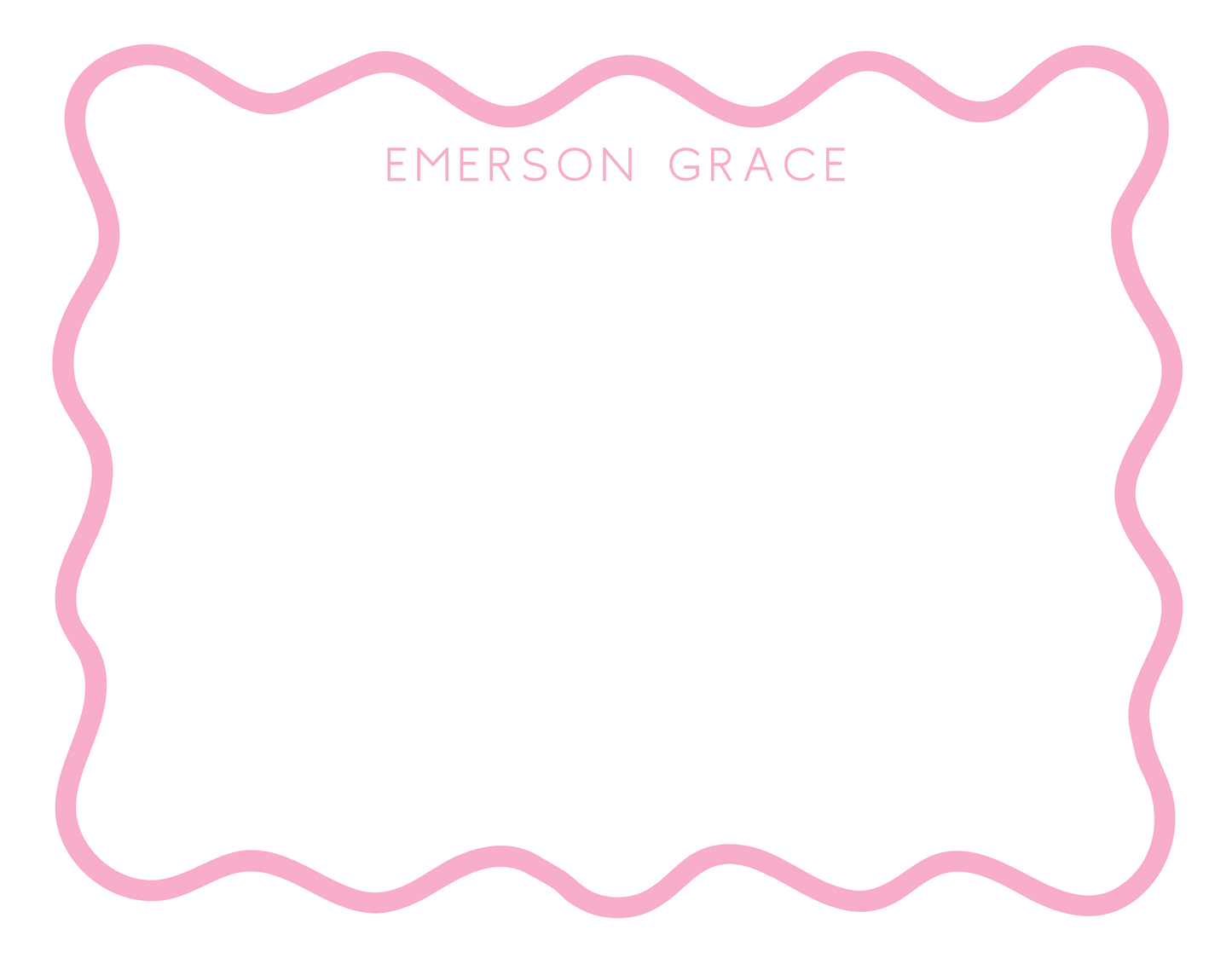 Wavy Border Stationery Set Pink