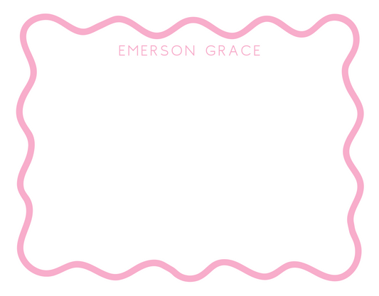 Wavy Border Stationery Set Pink