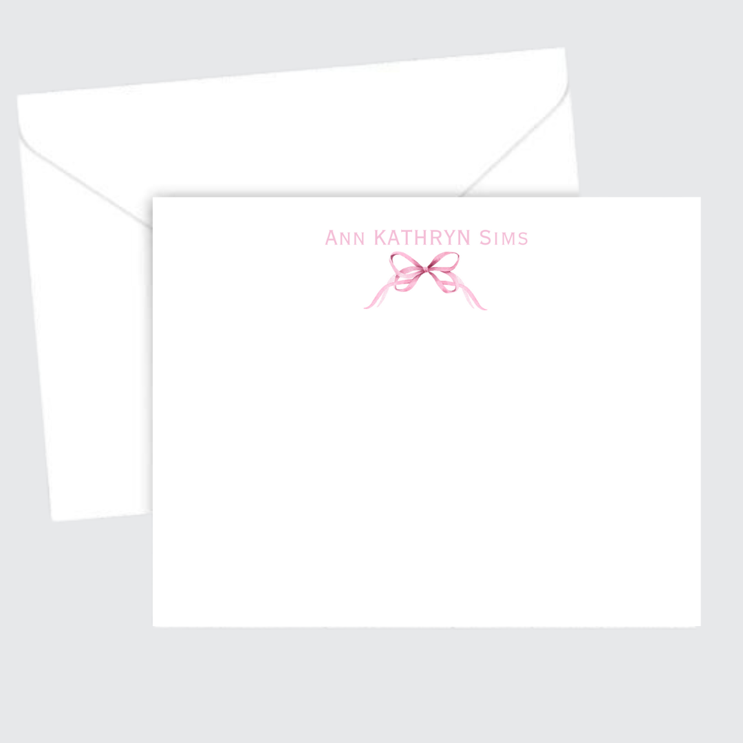 Pink Bow Stationery Set