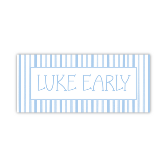 Water Resistant Name Labels - Blue Stipe