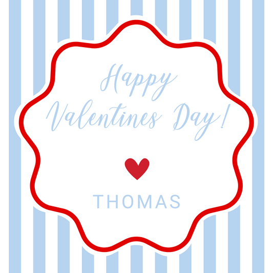 Stripes & Scribbles Valentine - Blue