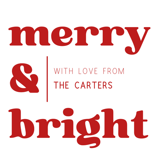 Merry & Bright Gift Tag - Red