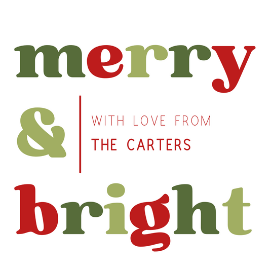 Merry & Bright Gift Tag - Red & Green
