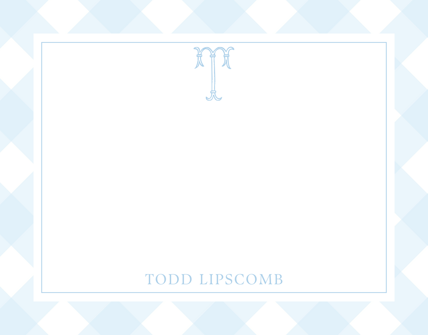 Preppy Check Notecard Set - Blue